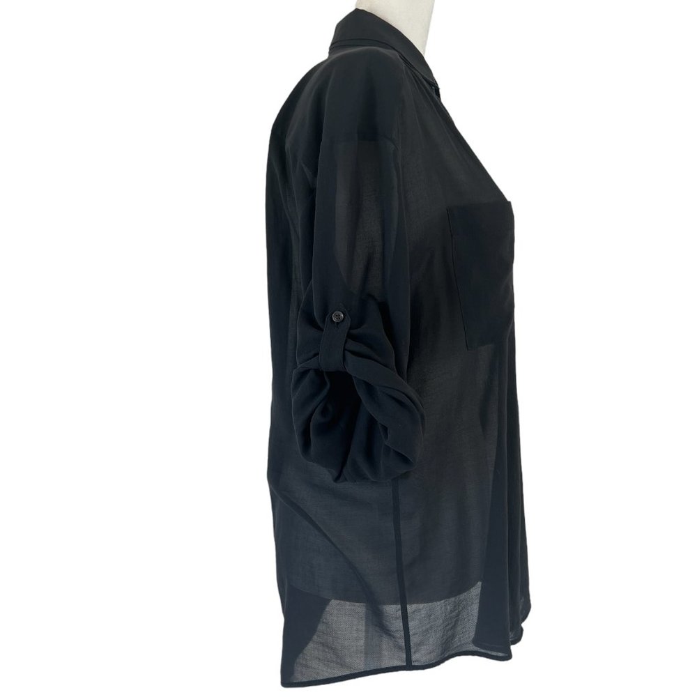 Maison Martin Margiela Black Linen Cotton Button Up Blouse - Picture 2 of 6